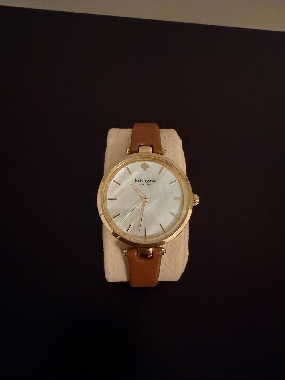 kate spade Gold Watch with Brown Leather Strap Watch